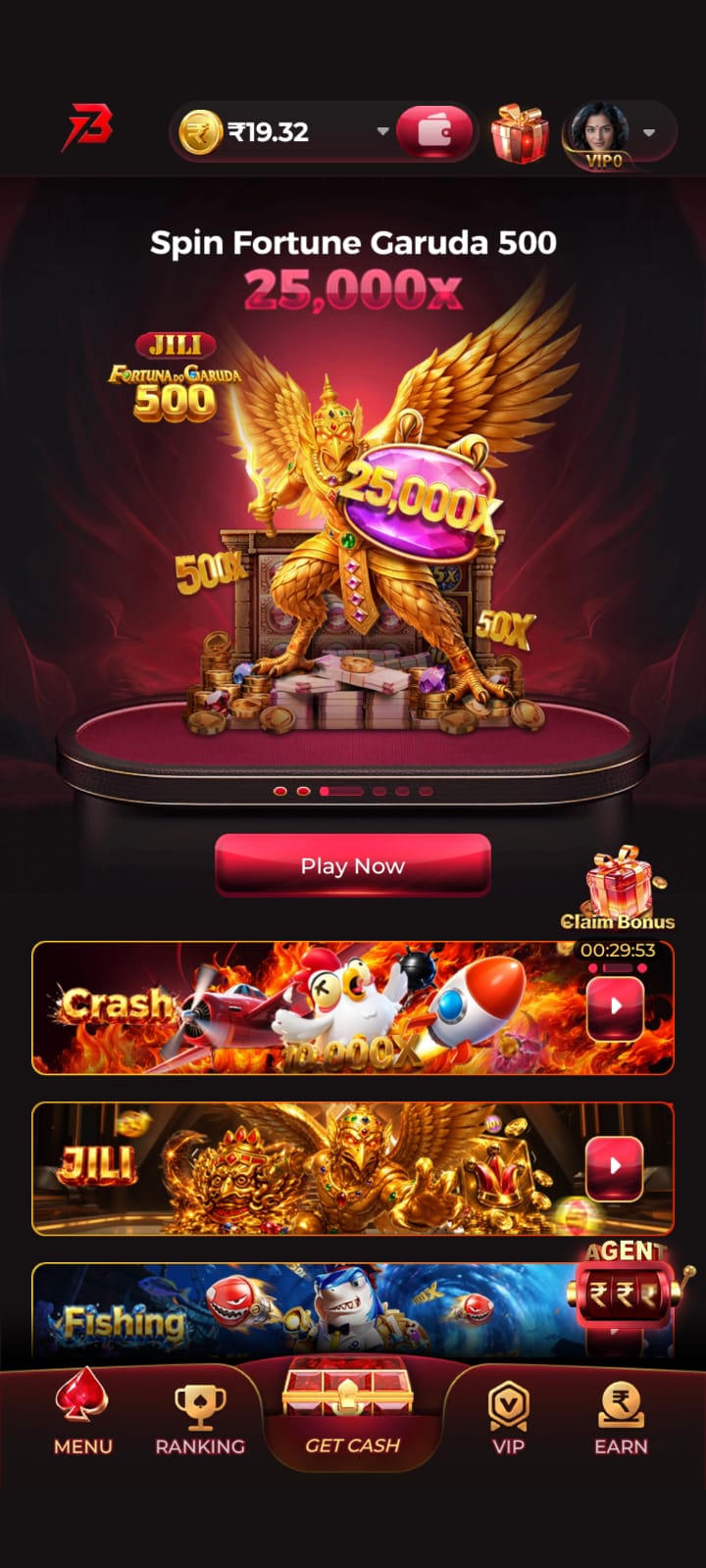 BONU7 gaming app screenshot